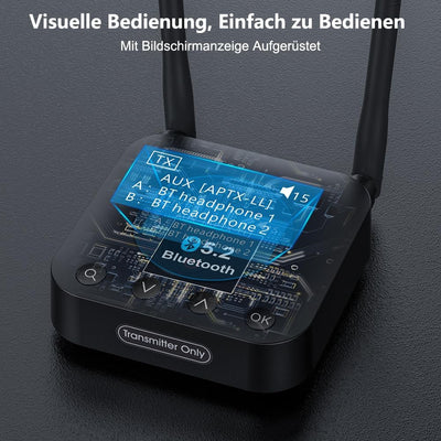 1Mii B06TX+ Bluetooth 5.0 Transmitter mit grosser Reichweite, AptX Low Latency und HD-Audio Bluetoot