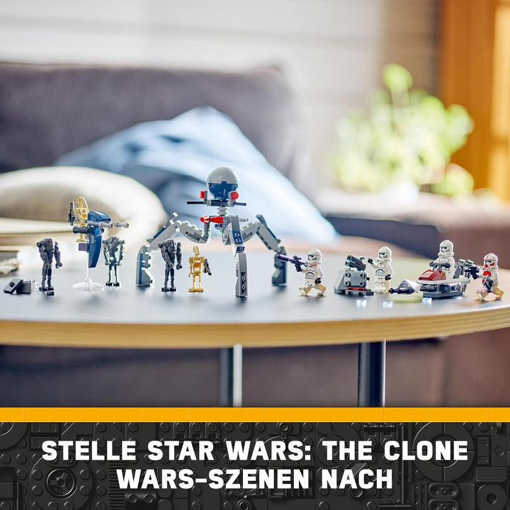 LEGO Star Wars Clone Trooper & Battle Droid Battle Pack, Spielzeug für Kinder mit baubarem Speeder B