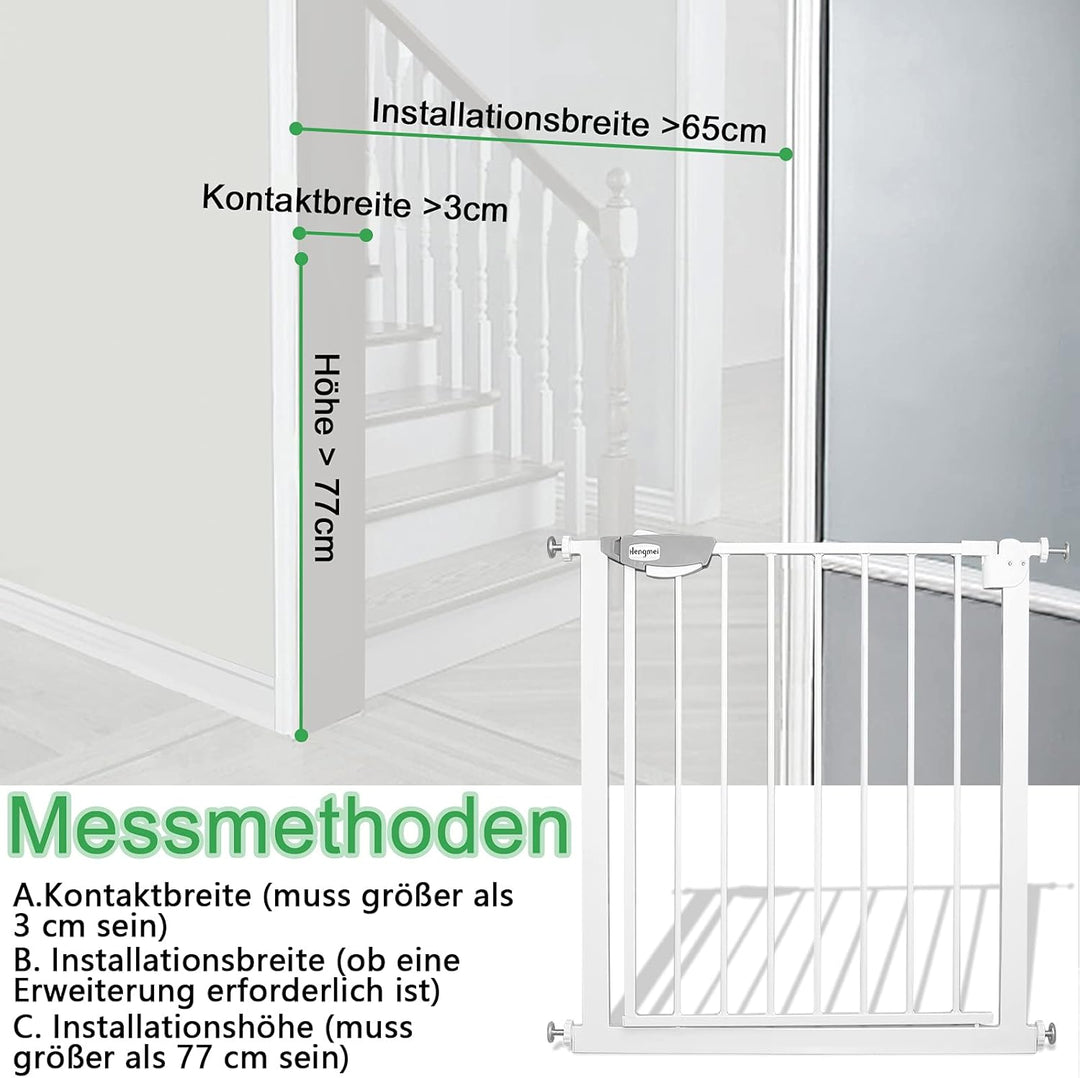 JOIEYOU Treppenschutzgitter ohne Bohren, 105-115 cm Türschutzgitter Treppengitter für Kinder und Hau
