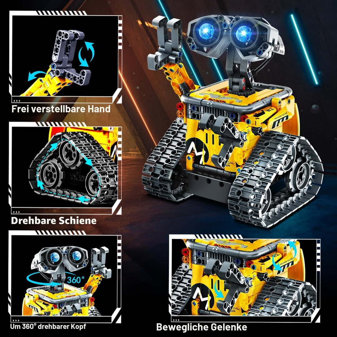 Technik Roboter Bauspielzeug für Kinder, 5 in 1 App & Fernsteuerung Technic Wall Roboter Panzer Dino