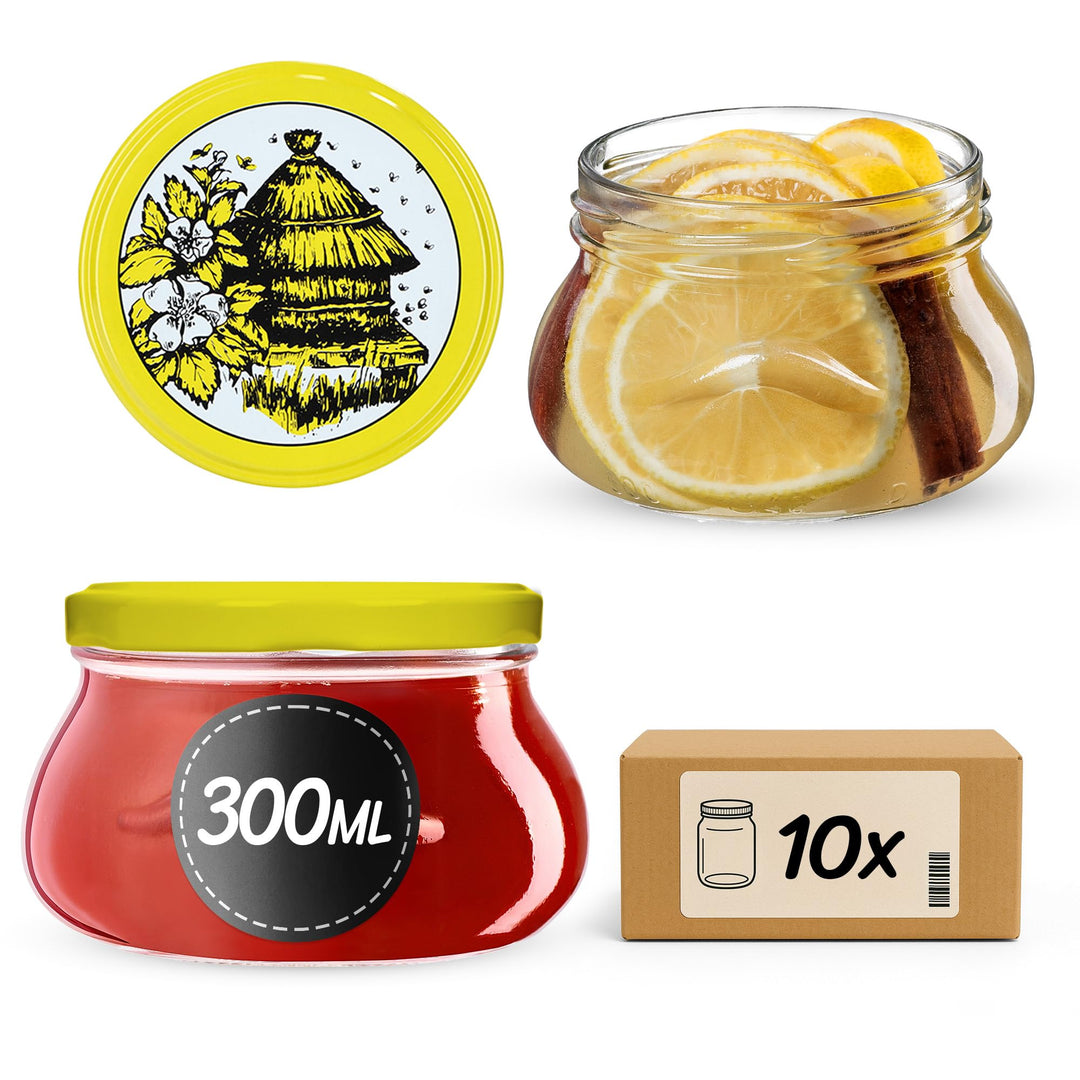 KADAX kleine Einmachgläser 300 ml, Miniaturgläser für Honig und Gewürze, Marmeladengläser mit Deckel