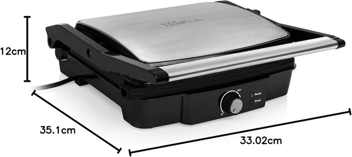 Tristar Kontaktgrill mit 180° Öffnung und Einer Bratfläche von 29 x 23,5 cm/auch als Tischgrill nutz