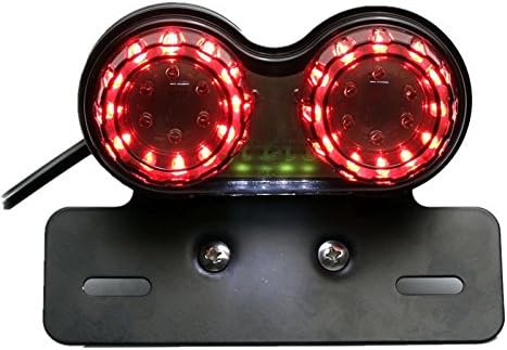 ZYTC LED 40W Motorrad Bremslicht hinten Blinker Kennzeichenbeleuchtung Halterung Schwarz 1, Schwarz