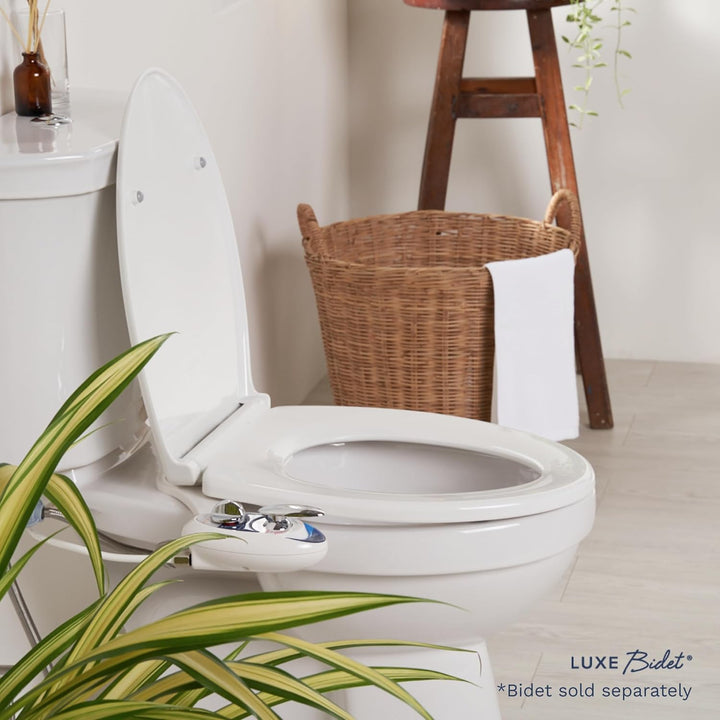 Luxe Bidet LUXE TS1008E Toilettensitz, länglich, bequeme Passform, mit Absenkautomatik, Quick-Releas