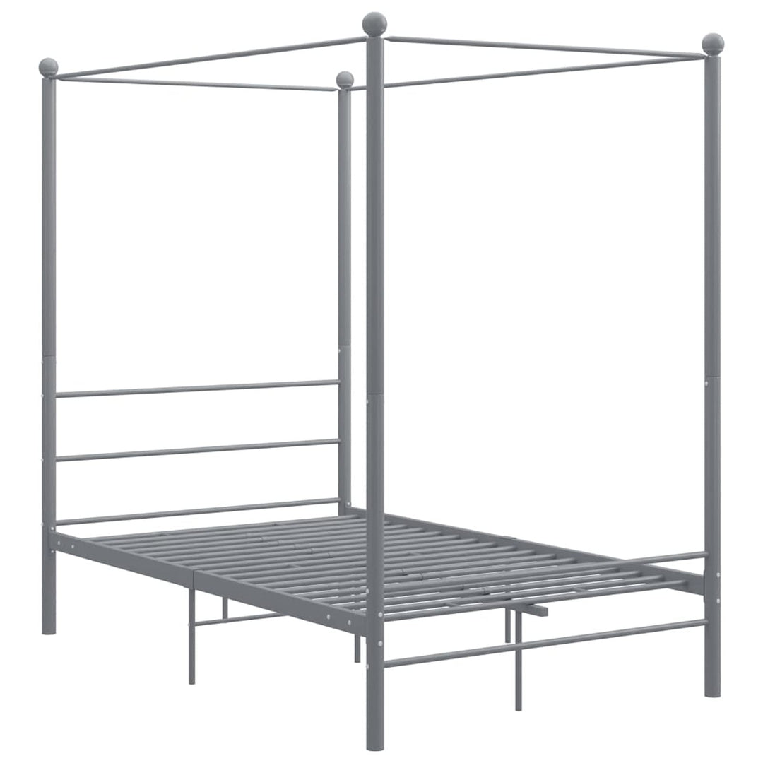 Susany Himmelbett Metallbett Bettgestell Einzelbett Jugendbett Schlafzimmerbett Grau Metall 120x200
