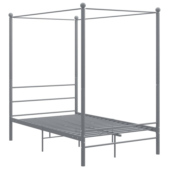 Susany Himmelbett Metallbett Bettgestell Einzelbett Jugendbett Schlafzimmerbett Grau Metall 120x200