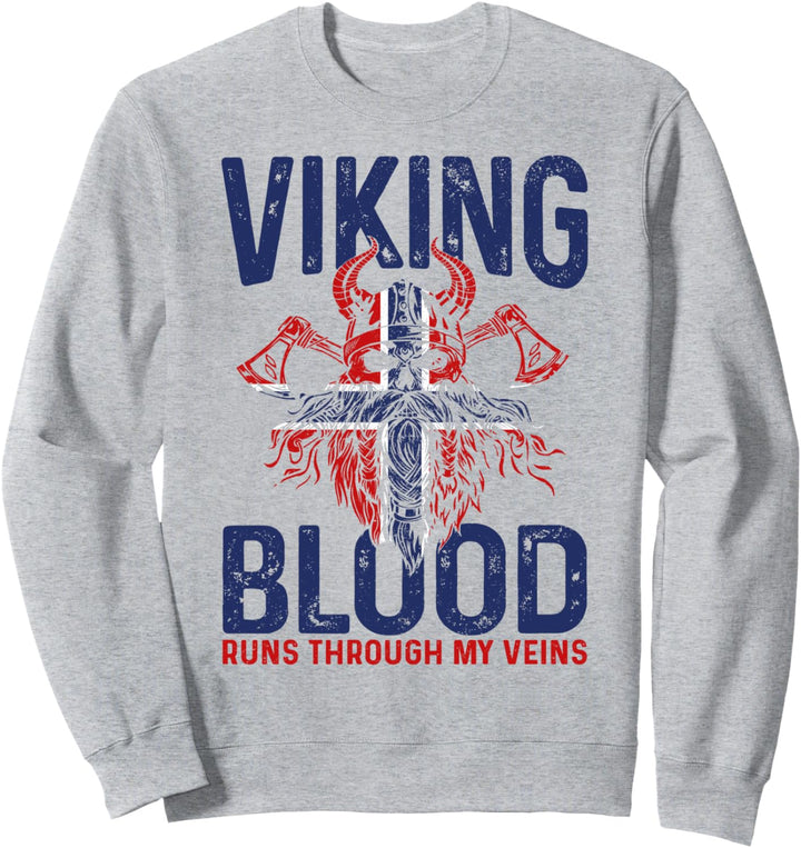 Viking Blood Runs Through My Veins Norwegische Wurzeln Pride Sweatshirt