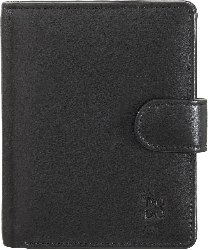 DUDU Damen Geldbörse aus echtes Leder, kleines Leder RFID-Kartenetui mit Reissverschluss, Münzfach,