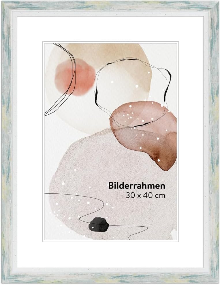 WANDStyle Bilderrahmen Modern 40x60cm I Farbe: Türkis I Fotorahmen I klassischer Bilderrahmen I Made