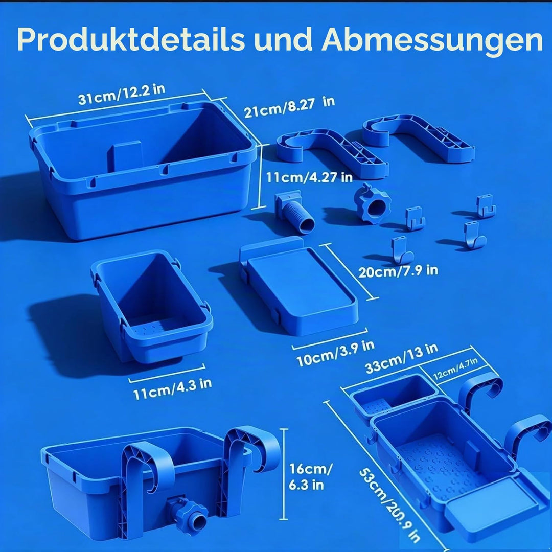 Poolkorb zum Einhängen, PP Poolaufbewahrungskorb, Wasserdicht Langlebig Schnell abtropfend, Für Gart
