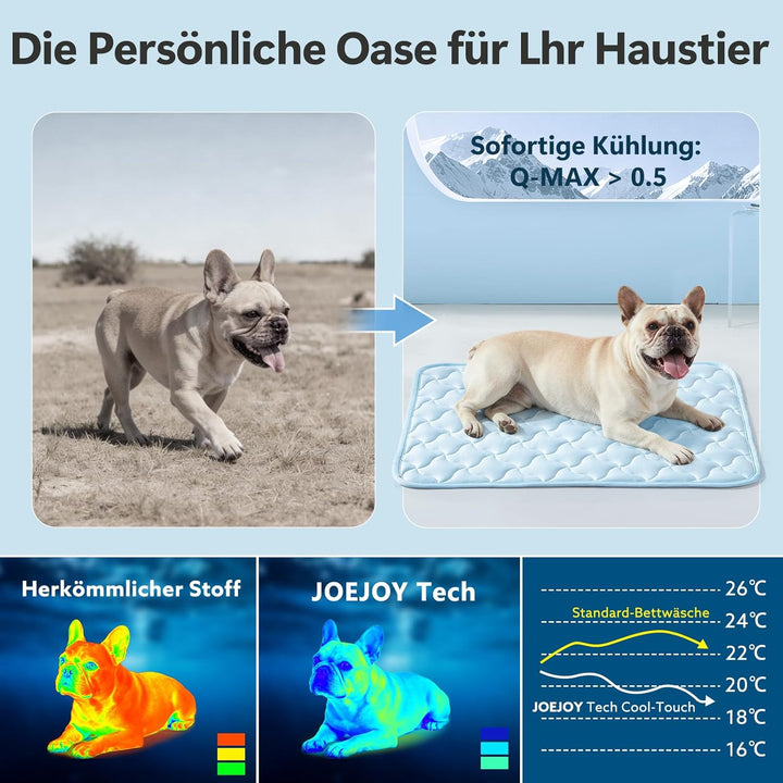 JOEJOY Kühlmatte für Hunde, Selbstkühlende Hundematte, Sommer Kühlkissen für Hunde, Langlebiger Trag