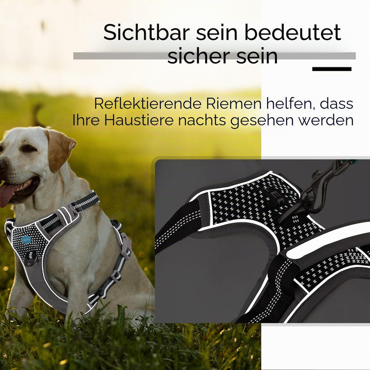 ThinkPet Anti Zug Hundegeschirr, Hundegeschirr mit Griff Leicht zu Kontrollierendem Hundegeschirr Ve