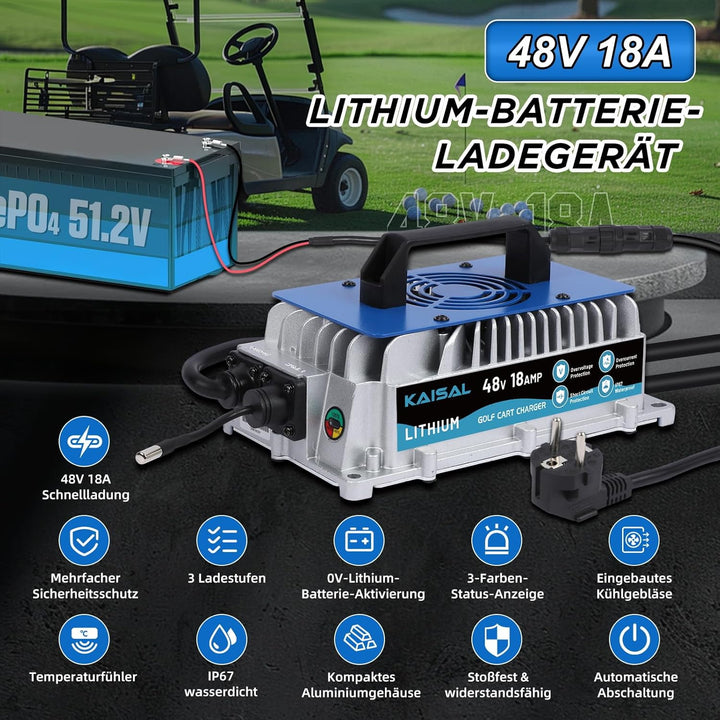 58.4V 18A LiFePO4 Ladegerät für 48V(51.2V) Lithium Eisenphosphat, Lithium Batterie Ladegerät 48V LiF