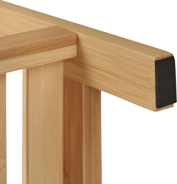 Relaxdays Badregal, Bambus, 3 Ablagen, höhenverstellbar, HBT: 69 x 60 x 26 cm, Bad & Küche, schmales