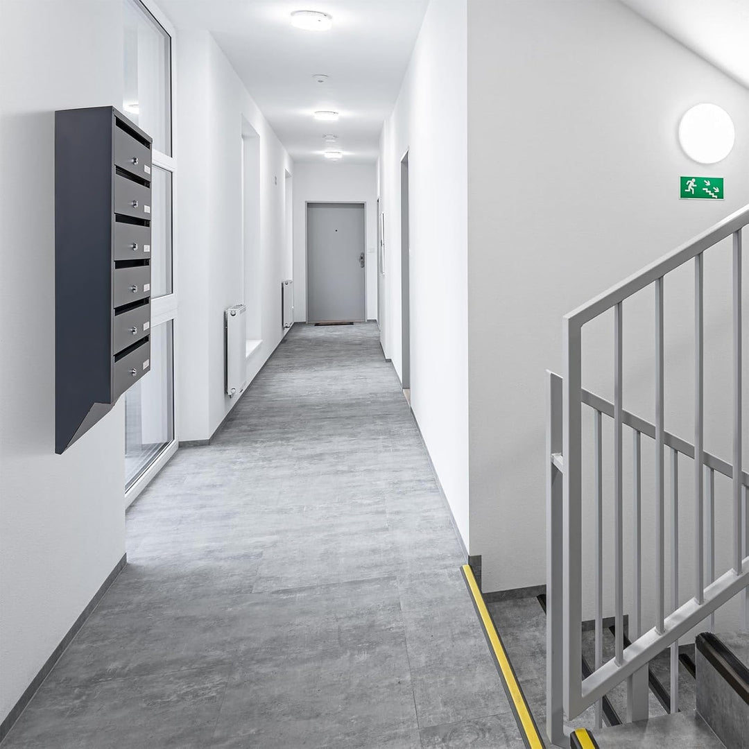 Profirst Briefkastenanlage Maildrop 6 Anthrazit Stahl Zylinderschloss je 2 Schlüssel für 6 Parteien