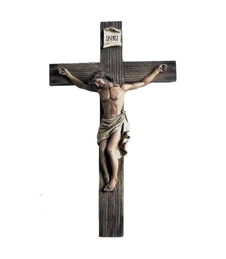 Jesus Christus Kruzifix Wandkreuz INRI Dekor 35,6 cm Kunstharz für Heimdekoration in einer Geschenkb