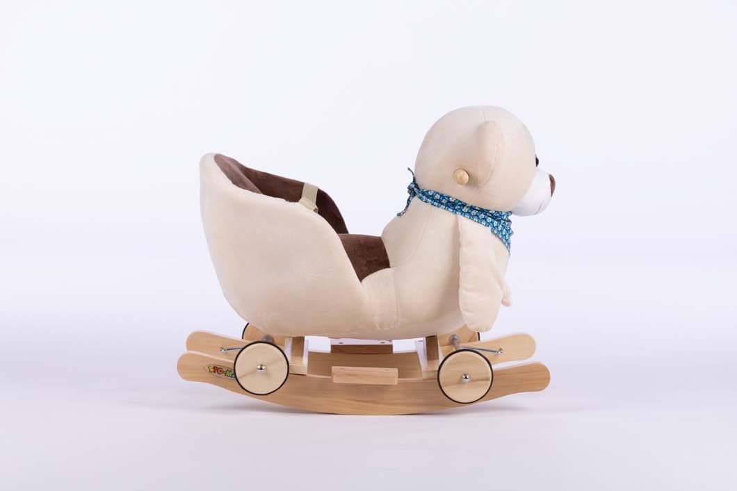 Schaukeltier Baby ab 1 Jahr – Plüsch Teddybär Schaukelpferd für Kinder bis 25 kg – mit Schaukel und
