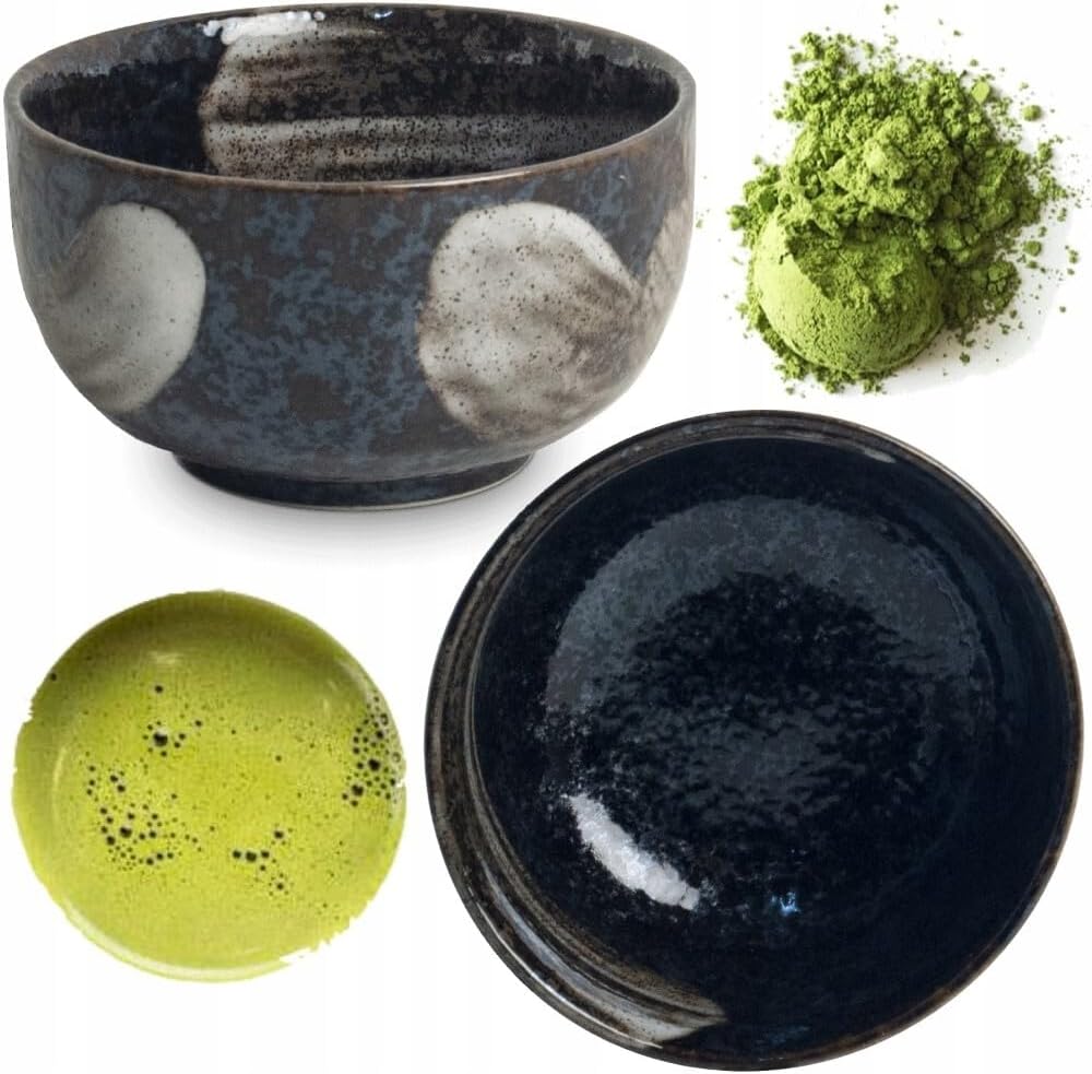 Matcha Set 4 tlg. Original japanische Schale mit Besen & Löffel Edo Japan Geschenkverpackung mit Mat
