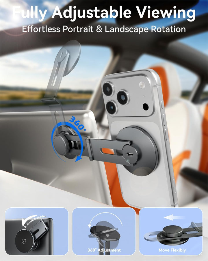 15W für MagSafe Handyhalterung Auto mit Ladefunktion für Tesla Model 3/Y/S/X/Cybertruck, Klappbares