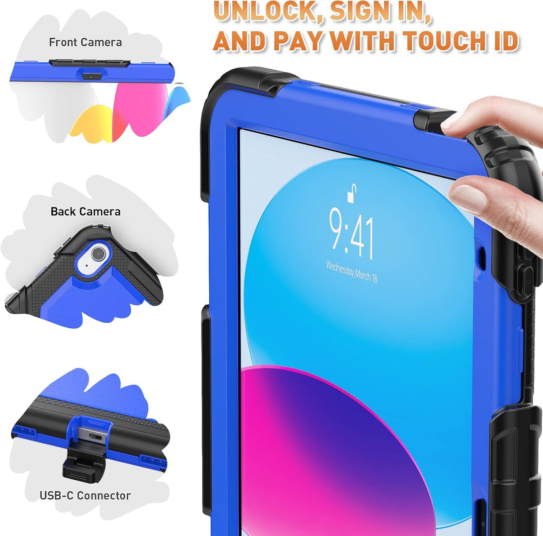 Timecity Hülle für iPad A16 11./10. Generation 11/10.9 Zoll 2025/2022 | für iPad Hülle Stossfeste mi
