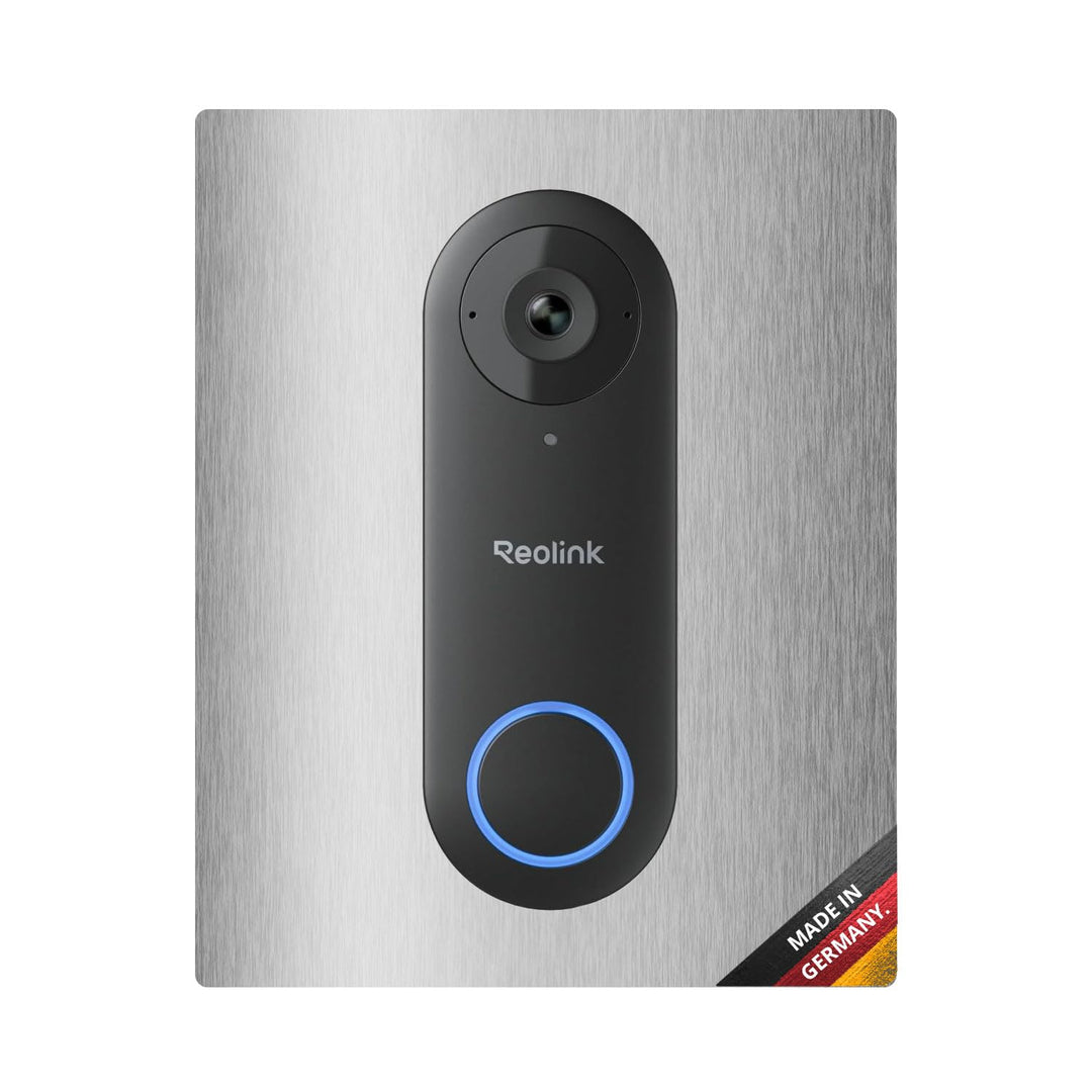 iSecur Blende passend für Reolink Akku-Videotürklingel aus Edelstahl I Video-Doorbell I Klingelschil
