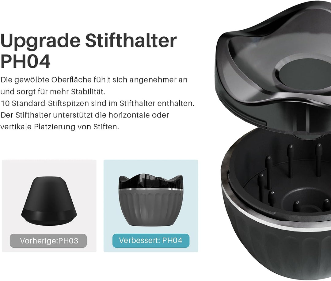 HUION Digitaler Stift PW110 Schwarz, PenTech 3.0 Batteriefreier, rutschfestem & schweissresistentem