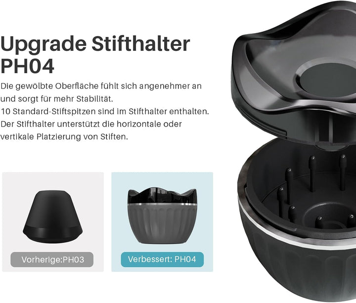 HUION Digitaler Stift PW110 Schwarz, PenTech 3.0 Batteriefreier, rutschfestem & schweissresistentem