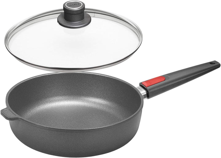 Woll 628-2NL Viereck-Servierpfanne mit 2 Seitengriffen 28 cm x 28 cm, 7 cm hoch und Sicherheitsglasd