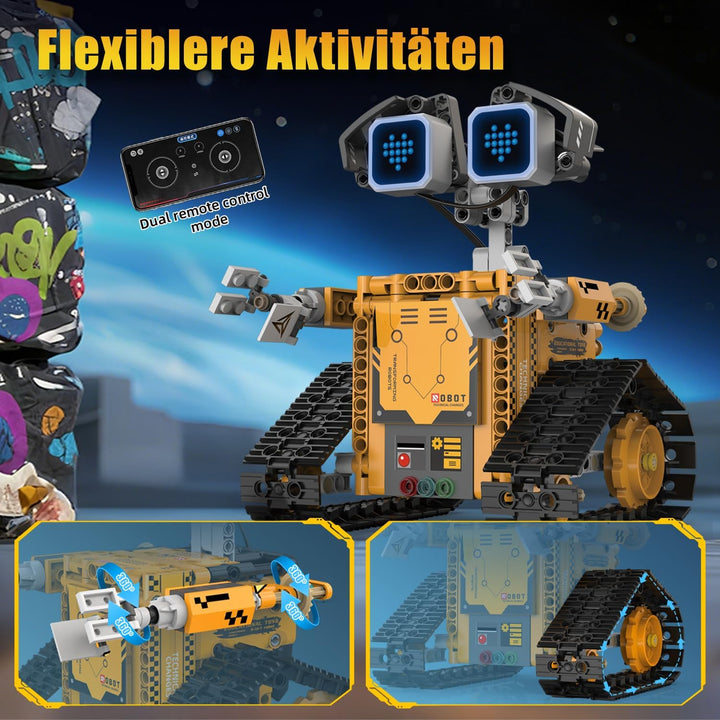 Technik Roboter Bauspielzeug für Kinder, 5 in 1 robots mit App & ferngesteuert Technic Wall robotik