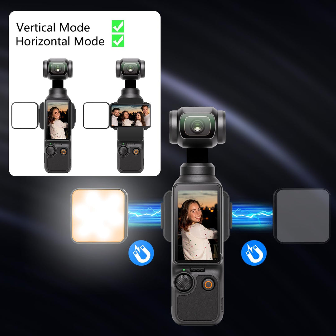 Pocket 3 Magnetisches Mini Video Licht, Farbtemperatur in 3 Stufen, Helligkeit in 2 Stufen, 300mAh A