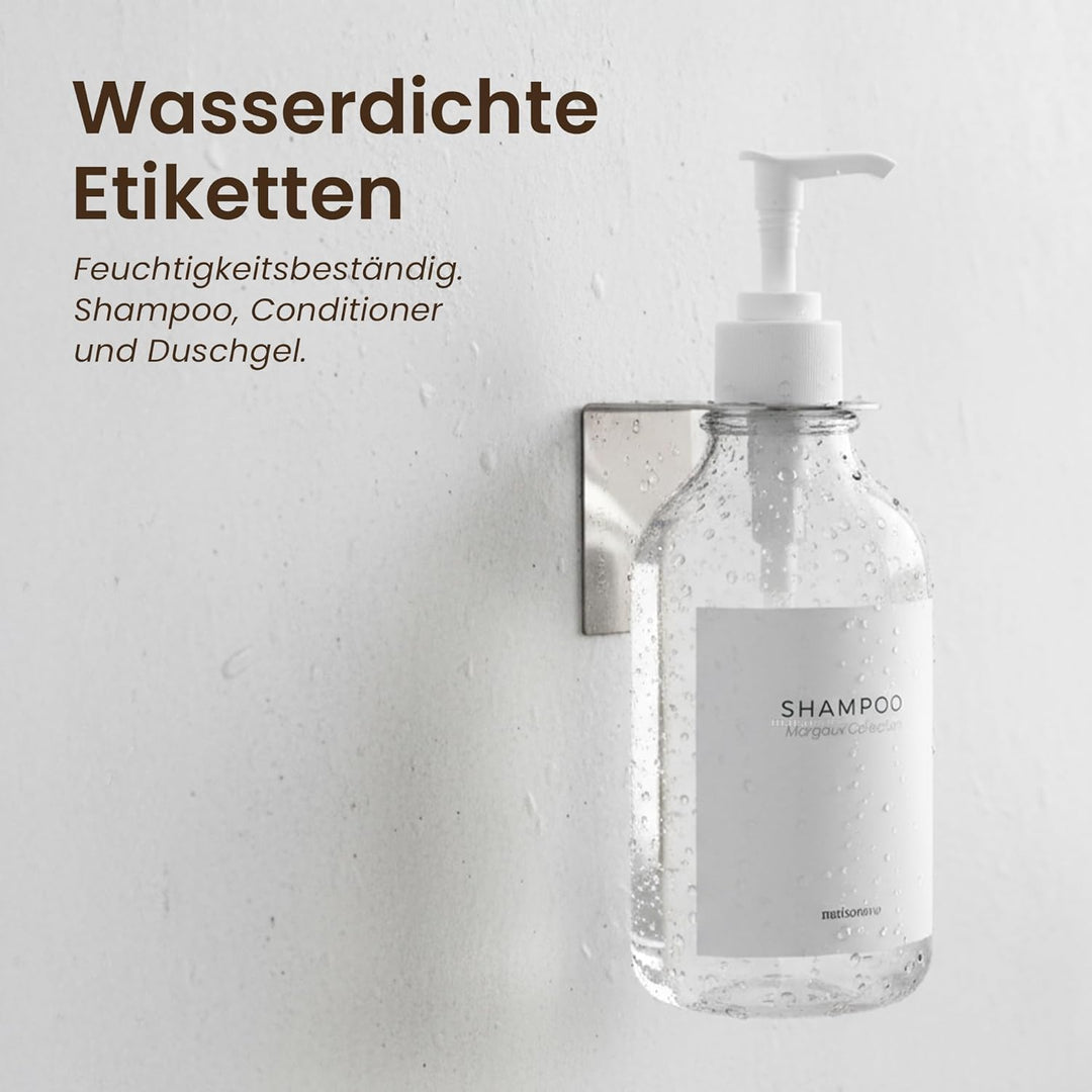MaisoNovo Shampoo Flaschen zum befüllen – Duschseifen Seifenspender Wandbefestigung – 500 ml Set mit