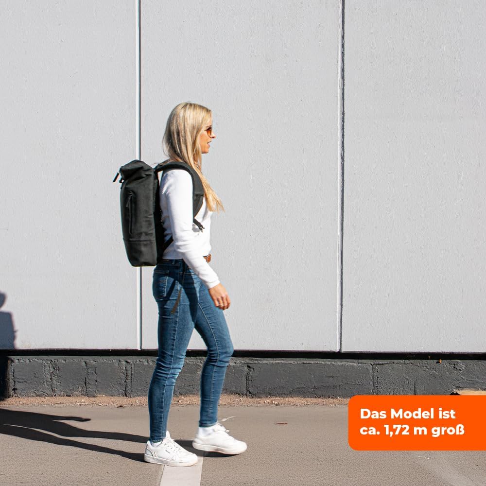 LANGENBERG NAP Rucksack Rolltop | Premium Laptop Rucksack mit cleverer Fächeraufteilung inkl. atmung