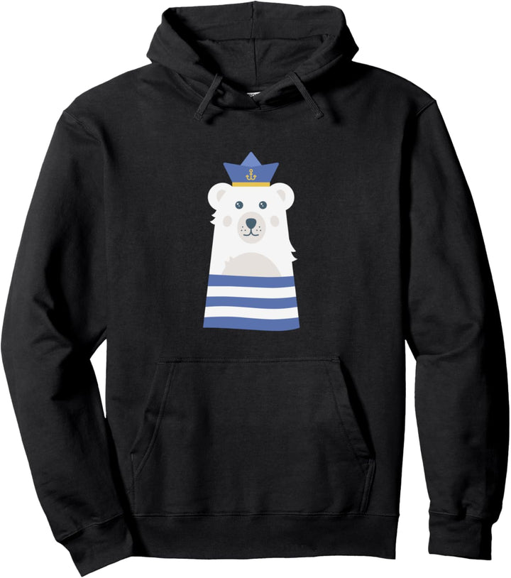 Eisbär Maritim Kapitän Bootfahren Yacht Segeln Seemann Pullover Hoodie