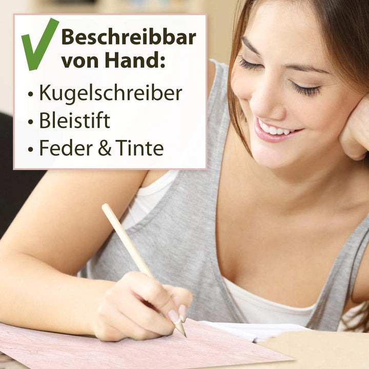 Strukturpapier Marmor Rot (250 Blatt) BEIDSEITIGES Strukturpapier, Briefbogen DIN A4 fein marmoriert