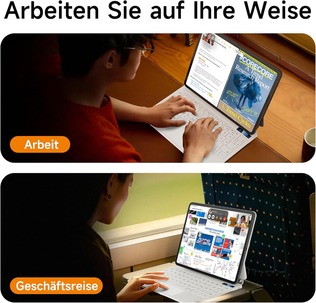 Tastatur Hülle für iPad Air 11 Zoll M2 2024, iPad Air 5./4. Gen und iPad Pro 11 Zoll 4./3./2./1. Gen