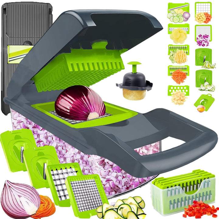 Gemüseschneider Gemüsehobel Reibe Zwiebelschneider Mandoline Dicer Chopper Küchenreibe Gemüsereibe,