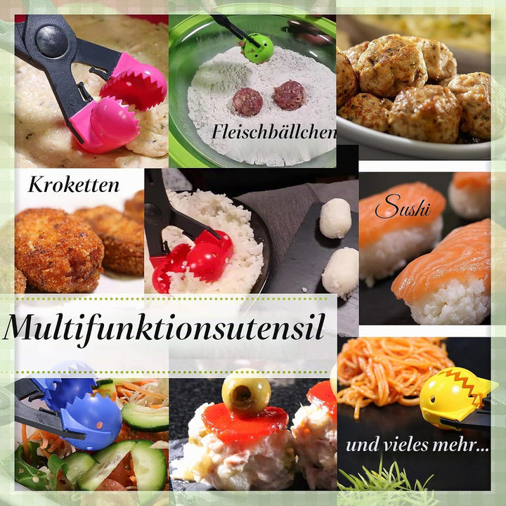 La Croquetera Frikadellenzange Pack Multifunktionales Werkzeug Farbe Orange - 4 austauschbare Teigfo
