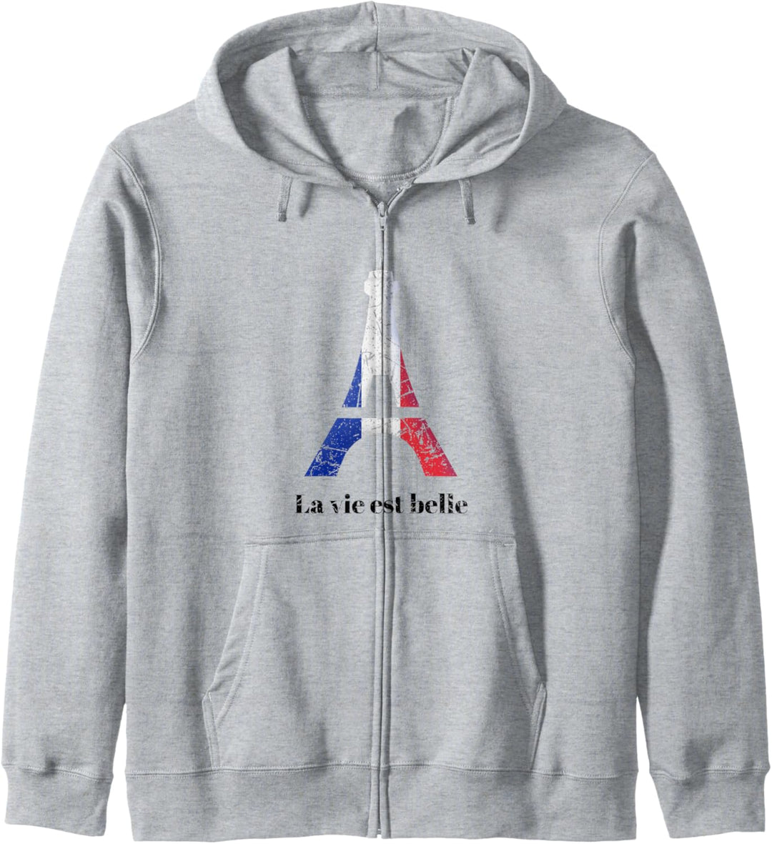 Vintage Paris, Frankreich Eiffelturm, La vie est belle Kapuzenjacke