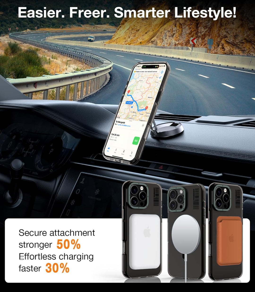 YOUNGKIT Schutzhülle für iPhone 15 Pro hülle丨kompatibel mit Magsafe丨 stossfest丨 Schutz in Militärqua