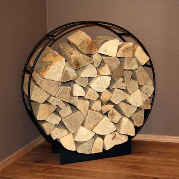 HARK Design Kamin Holzwiege Holzkorb Holzlege schwarz 50