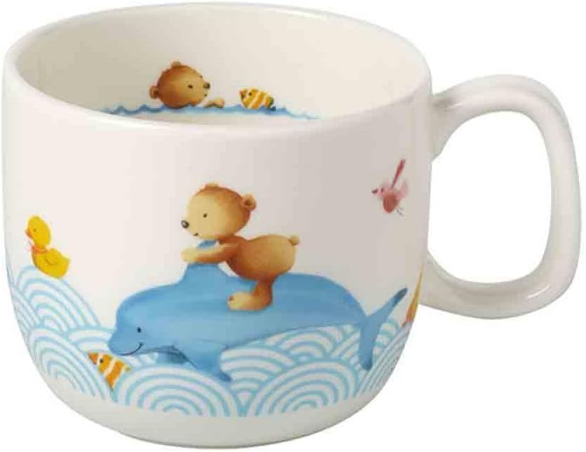 Villeroy & Boch Happy as a Bear Frühstücks-Set 2-teilig – Flacher Kinderteller (20 cm) und Kindertas