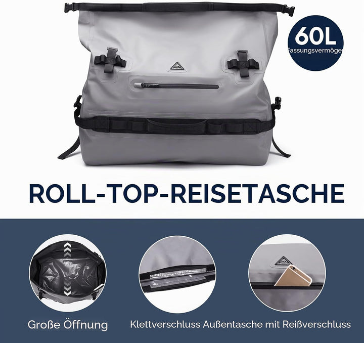 Haimont wasserdichter Rucksack, vielseitig wasserdicht Tasche, Dry Bag komfortabel, RollTop, Strand,
