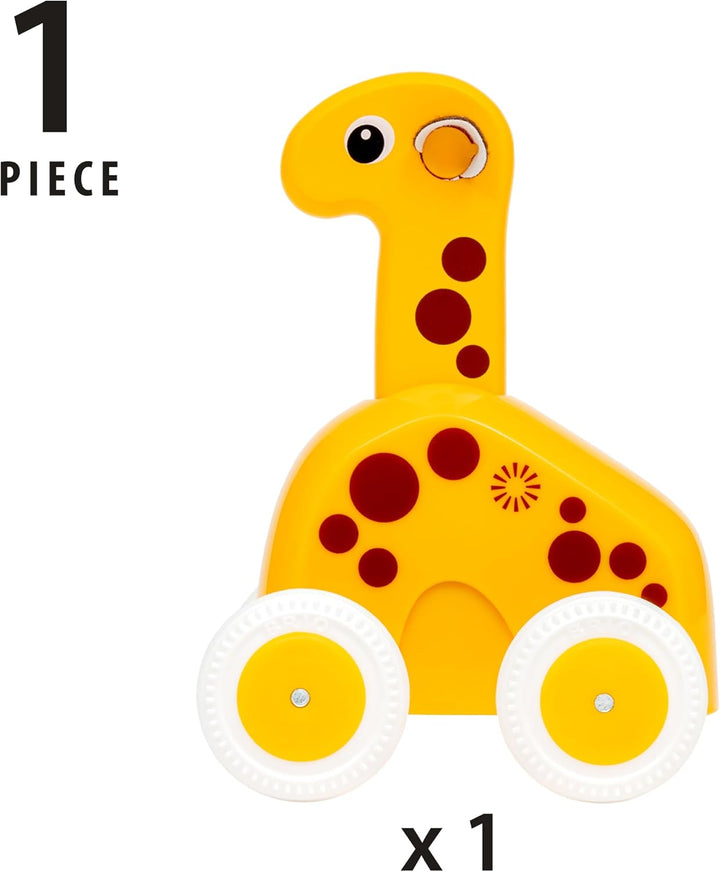 BRIO 30229 Push & Go Giraffe - Niedliches Drück- und Fahrspielzeug in klassicher Optik - Empfohlen a