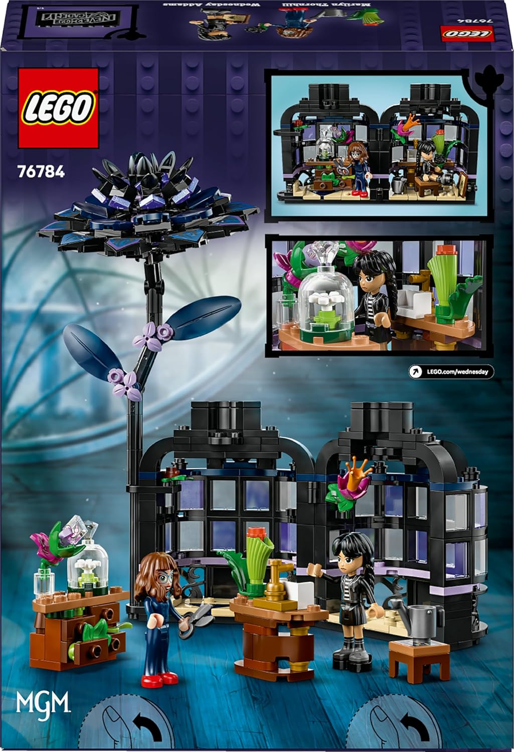 LEGO Wednesday Schwarze Dahlie Spielzeug - Spielset zum Bauen und Ausstellen mit 2 Minifiguren &amp; Zub