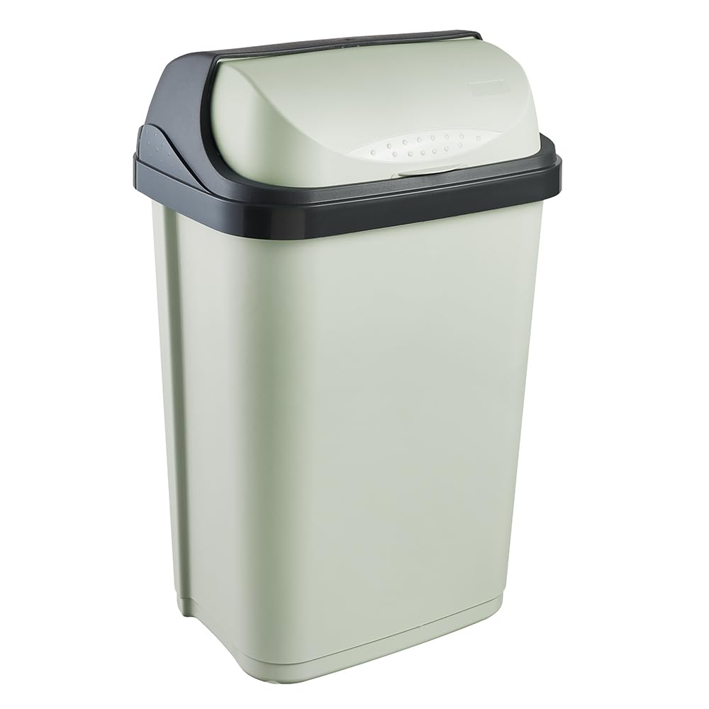 keeeper rasmus Abfallbehälter mit Rolldeckel, 25 l, 34 x 26 x 54 cm, Grün (Soft Green) Soft Green 25