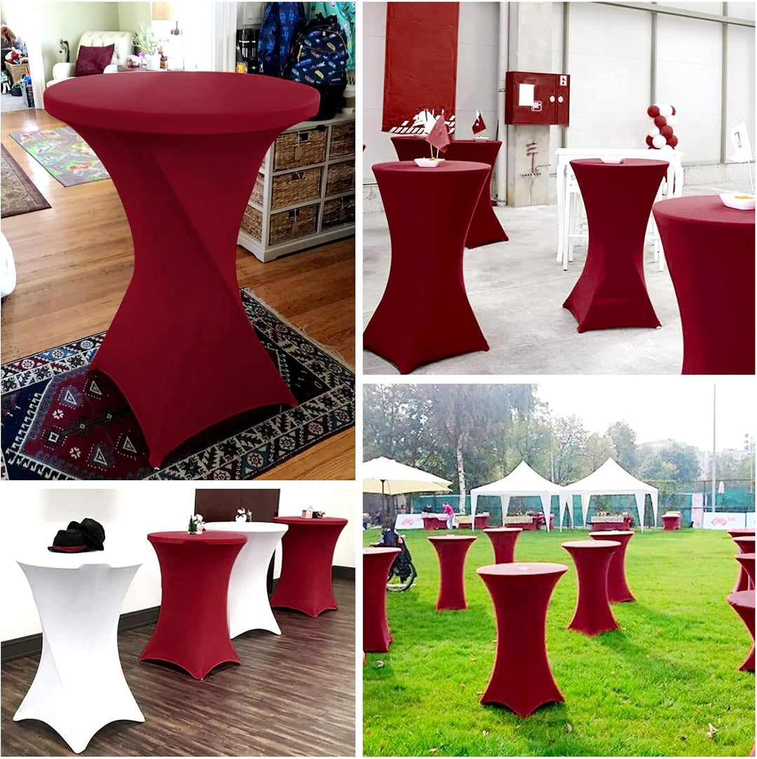 3 Stück Burgund Stehtisch Hussen Stehtische, Stehtischhusse für Ø 80-85 cm Stehtische und Bistrotisc