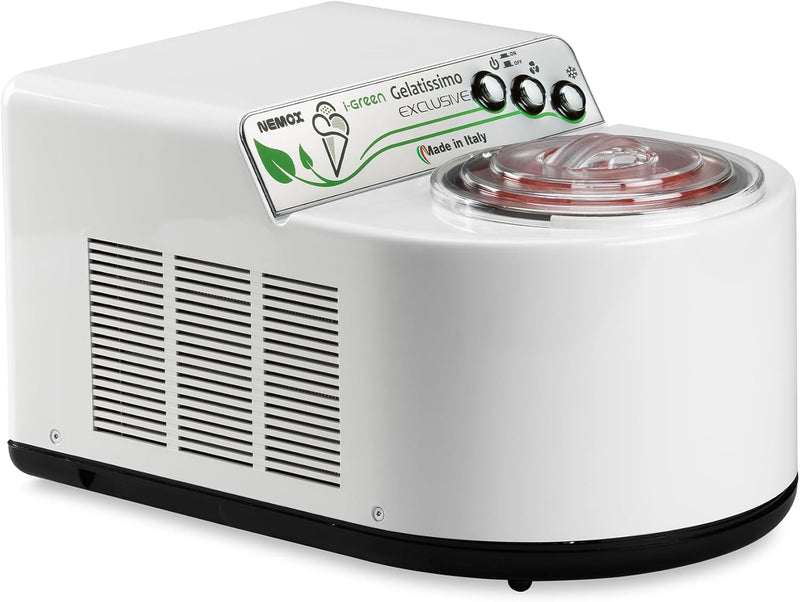 Nemox – GELATISSIMO Exclusive i-green – WEISS – bis zu 1 kg Eis, gefrorener Joghurt, Sorbets, Granit