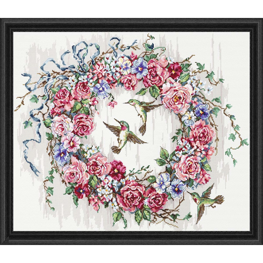 Letistitch Kreuzstich Set Kolibri, Zählmuster, 47x40cm