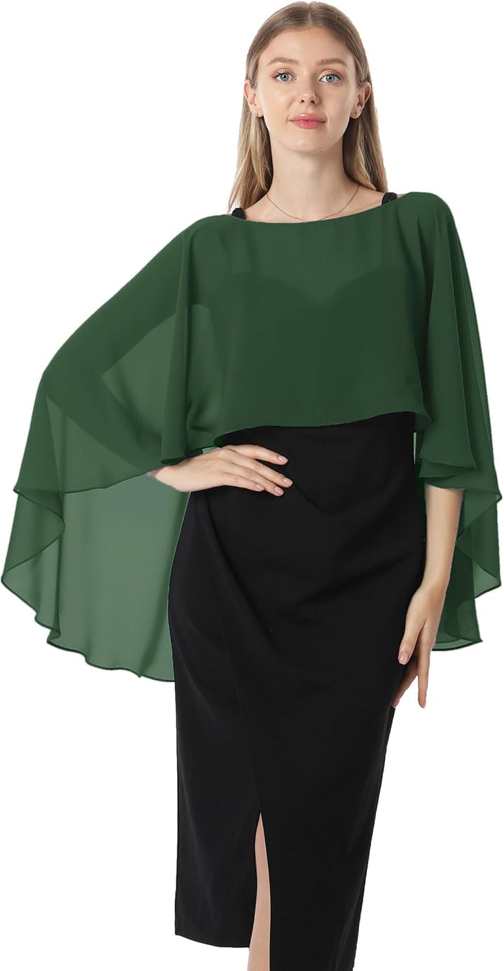 Damen Chiffon-umhang001 Pashmina-Schal Einheitsgrösse Moosgrün, Einheitsgrösse Moosgrün