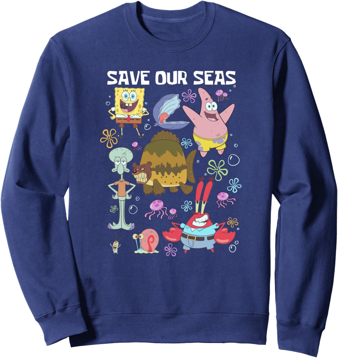 SpongeBob SquarePants Save Our Seas Earth Day Group Poster Sweatshirt